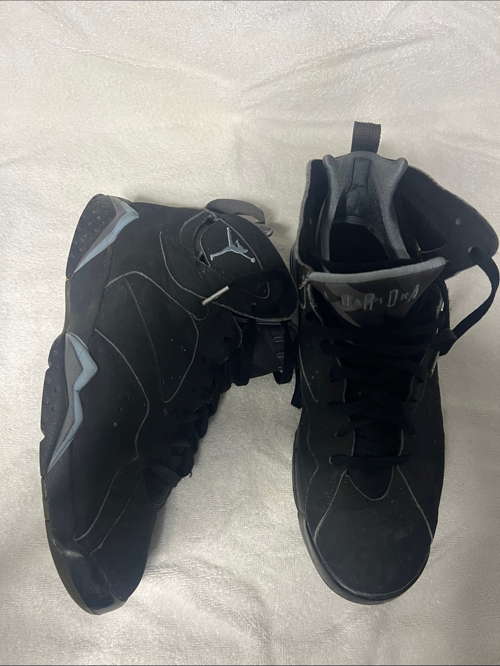 Jordan retro 7 Men’s Black with Gray Accents High-Top Sneakers